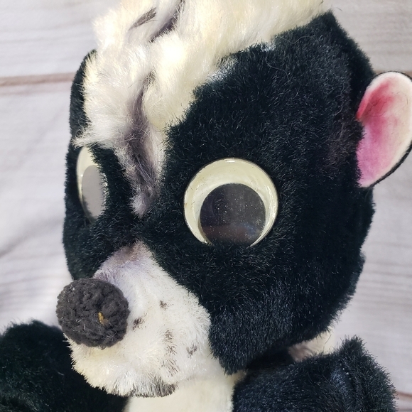 Vintage Google Eye Skunk Plush Stuffed Animal 10 Inch 50s/60s No Tags - Picture 3 of 11